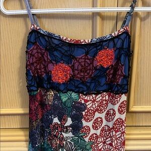 Save The Queen Multicolor Camisole with Floral Accents